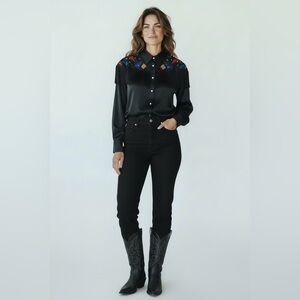 Fortina Embellished Fringe Long Sleeve  Women’s Size 10 Western  1980’s Rodeo